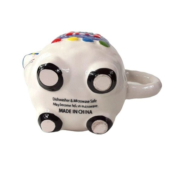 Llama Figurine Coffee Mug Cup Ceramic Large Decorative White Colorful Design 5" - Picture 10 of 14